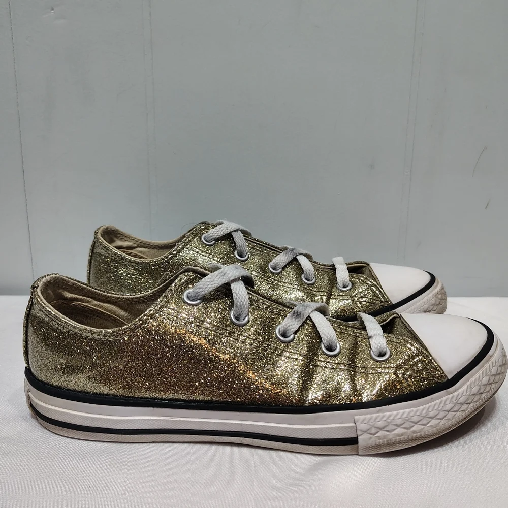 Converse Chuck Taylor All Star Glitter Low Top Sneakers‎ Gold Glitter Kids 3